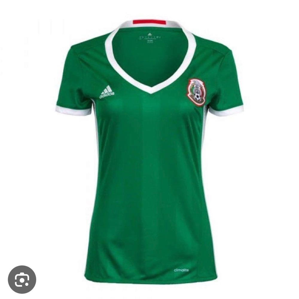 adidas Mexico Women's V-Neck Soccer home Jersey 2016/2017